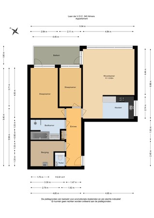 Floorplan - Laan der V.O.C. 340, 1335 TB Almere